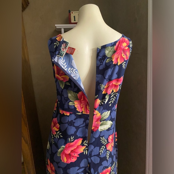 La Cabana TROPICAL HAWAIIAN SLEEVELESS MAXI DRESS Vintage, women’s size M - Picture 4 of 9